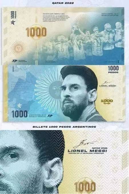 國家英雄！阿根廷中央銀行考慮發行面值1000比索的梅西紀念鈔