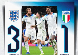 自1949年以来 英格兰首次面对意大利完成两连胜