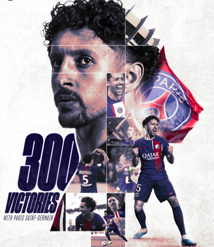 在巴黎取得第300场胜利 马尔基尼奥斯成为球队历史上第一位解锁此成就的球员