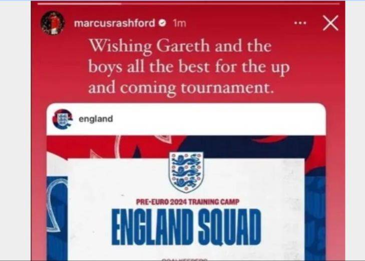 大度！无缘欧洲杯名单 拉什福德仍祝福索斯盖特和英格兰队