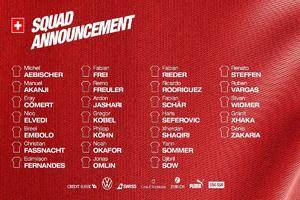 瑞士世界杯26人大名单：扎卡、索默领衔 阿坎吉、扎卡里亚在列