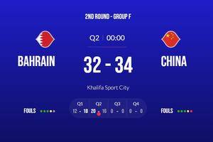 世预赛半场战报：赢球就出线！中国队半场34-32领先巴林2分