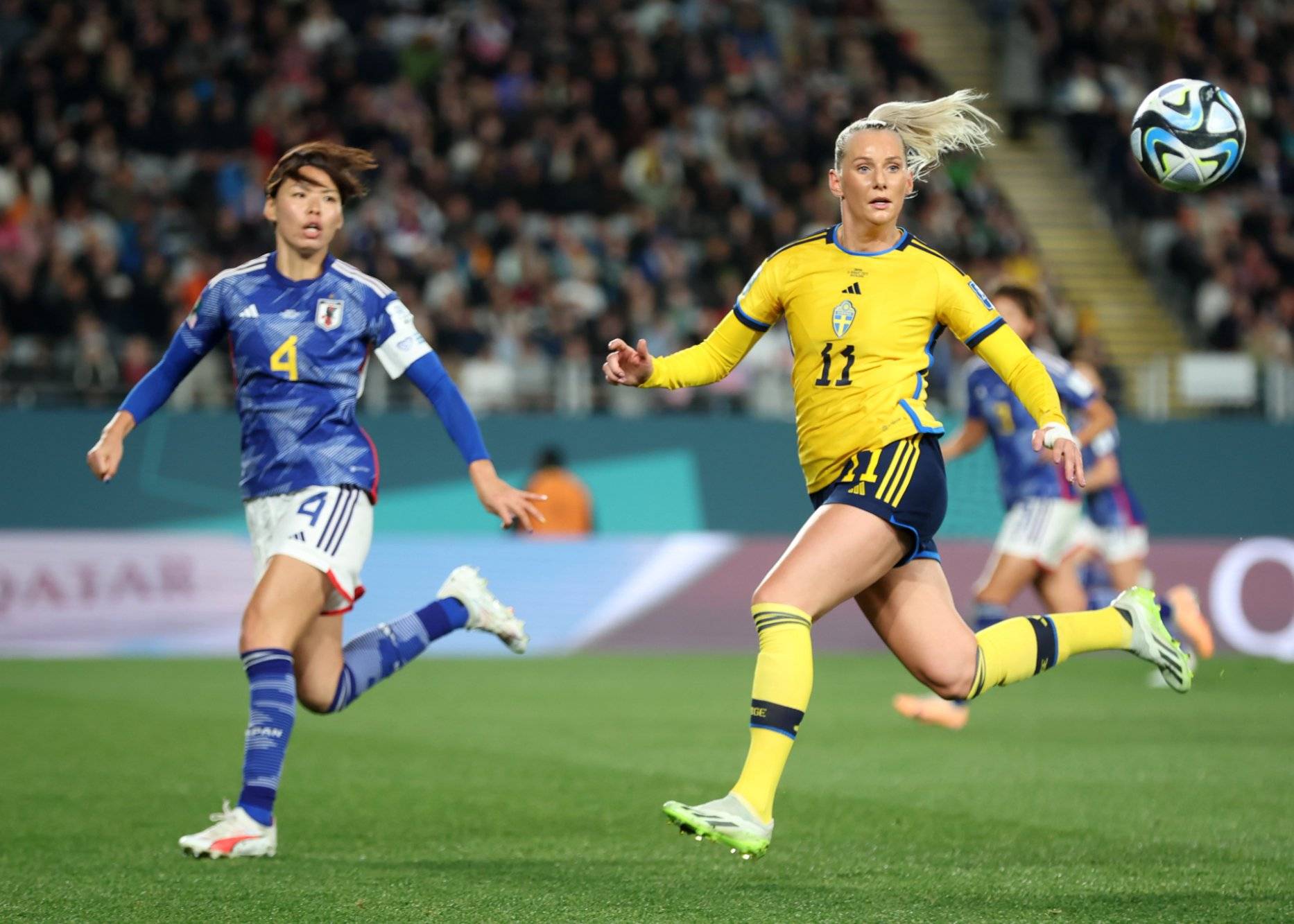 门柱立大功！瑞典女足攻势凶猛 皮球中柱滑门而过 日本女足逃过一劫！