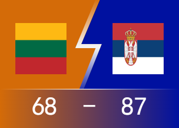 博格丹独得21+4 瓦兰丘纳斯11+5 塞尔维亚87-68立陶宛 率先晋级四强