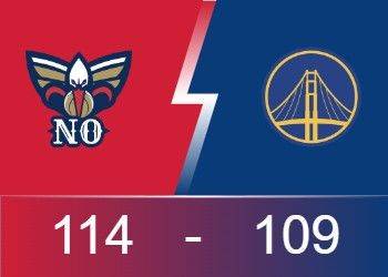NBA战报：库里33分 锡安26分+6抢断 鹈鹕三分万箭齐发以114-109力克勇士！