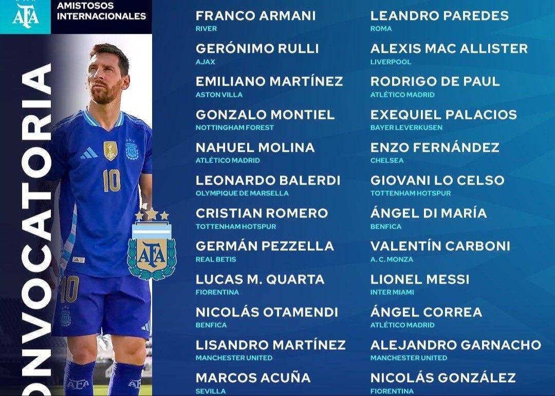 👀阿根廷公布新一期大名单：梅西领衔 劳塔罗、加纳乔在列