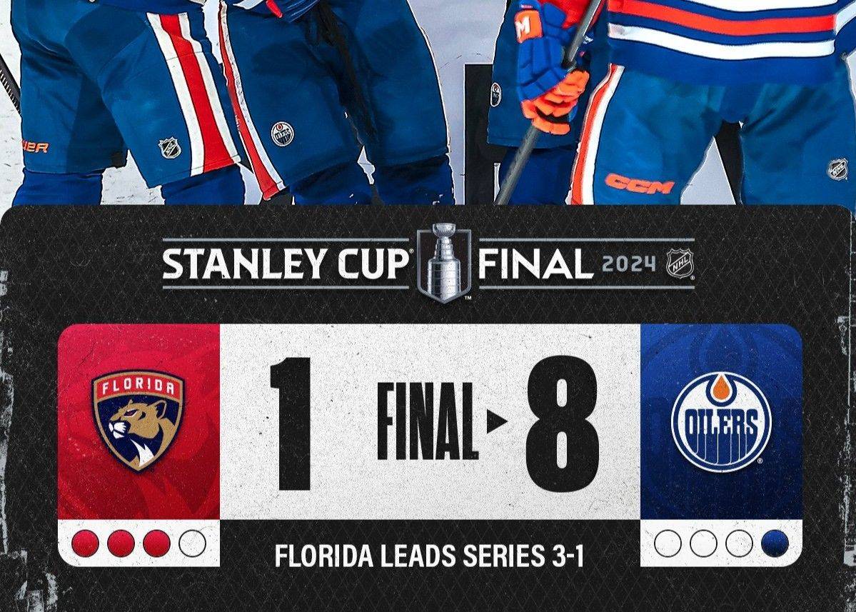 😊拒绝横扫！NHL总决赛油人8-1大胜美洲豹 将大比分扳为1-3