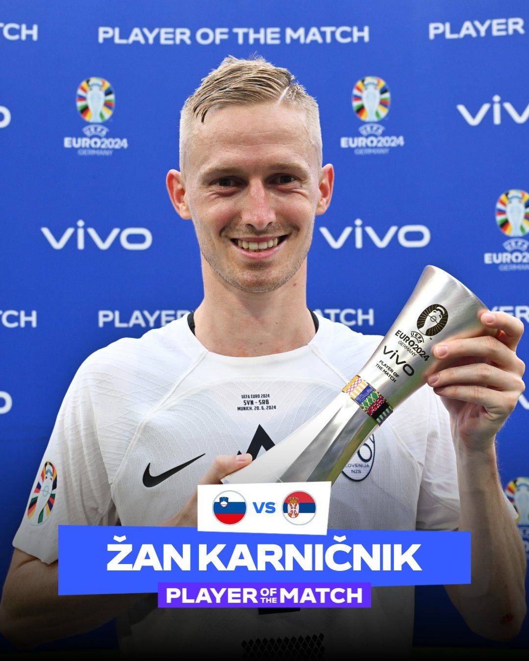 官方：卡尼凯尼克当选斯洛文尼亚vs塞尔维亚全场最佳球员